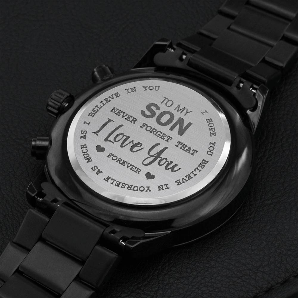 To My Son - I Love You Engraved Watch Engraving Chronograph Watch