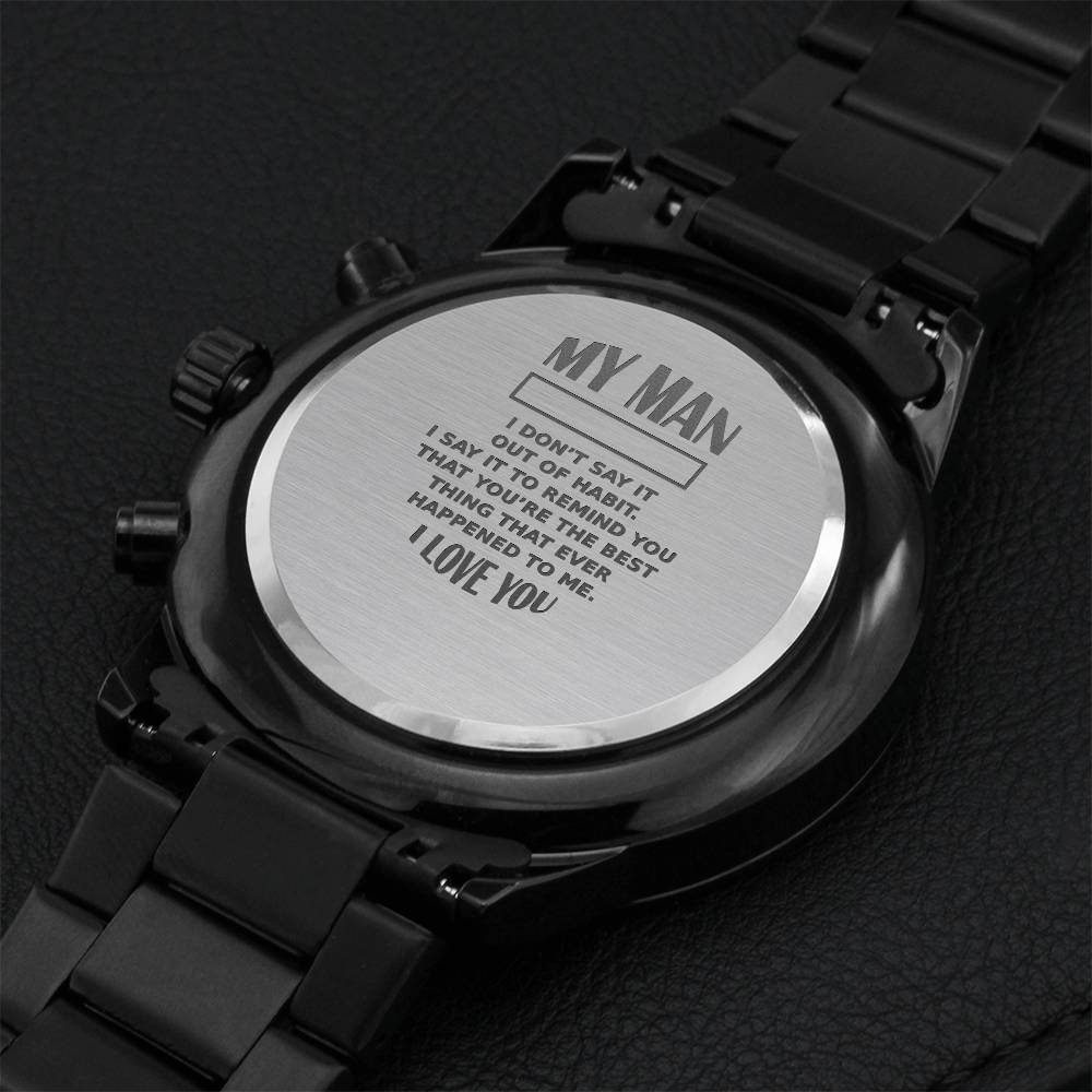 Gift For Him Engraving Chronograph Watch