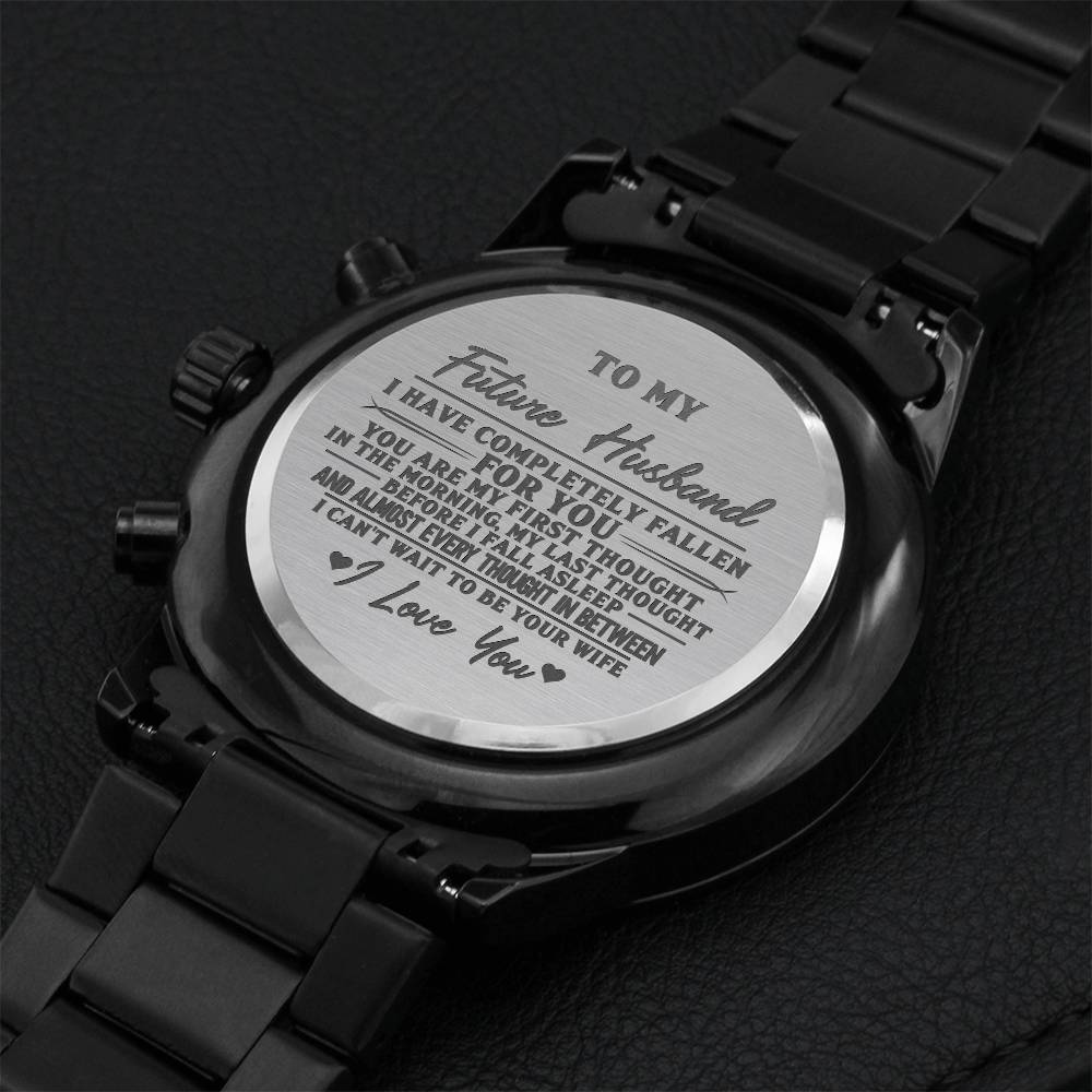 To My Future Husband Engraved Watch Engraving Chronograph Watch