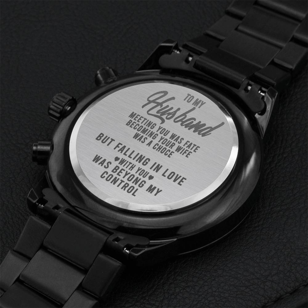 To My Husband 6 Engraving Chronograph Watch