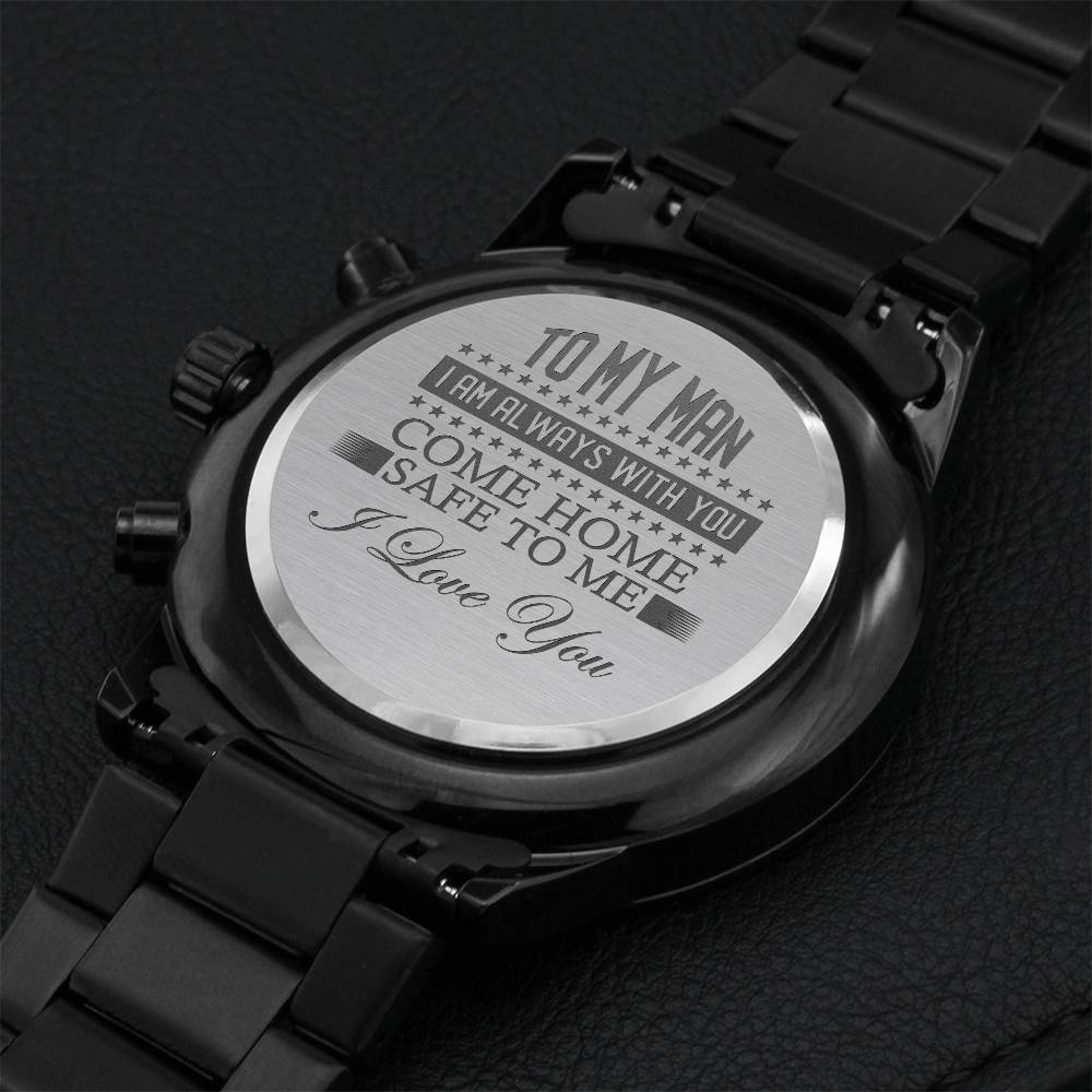 To My Man Engraved Gift Watch 4 Engraving Chronograph Watch