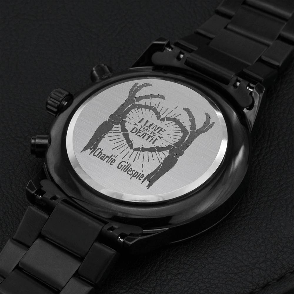 Charlie Gillespie Customize Watch Engraving Chronograph Watch