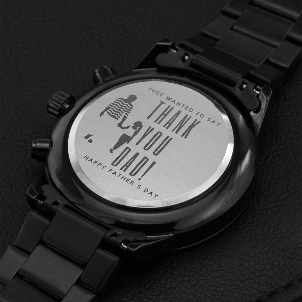 Thank You Dad Engraving Chronograph Watch