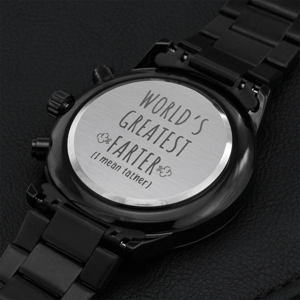 Farter Dad Watch Engraving Chronograph Watch