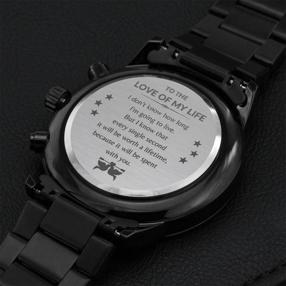 Love Watch Engraving Chronograph Watch