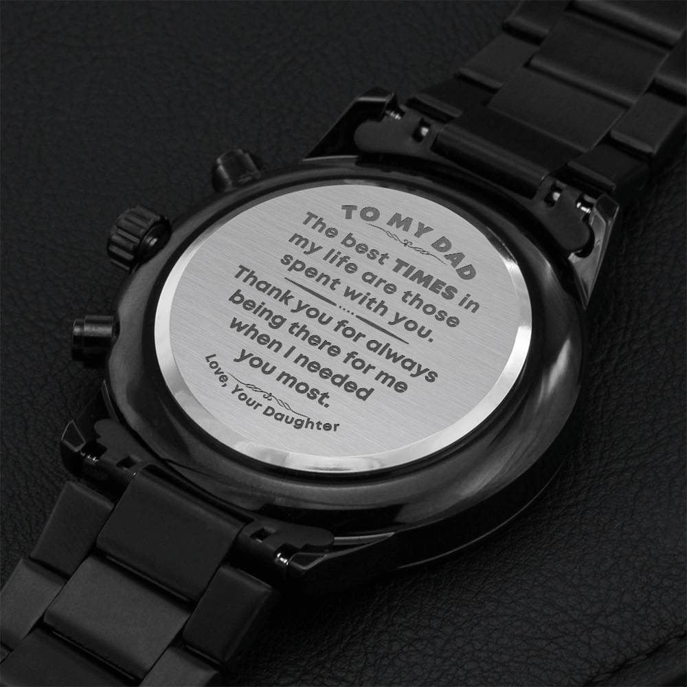 Dad Best Times In My Life - Chronograph Watch Engraving Chronograph Watch
