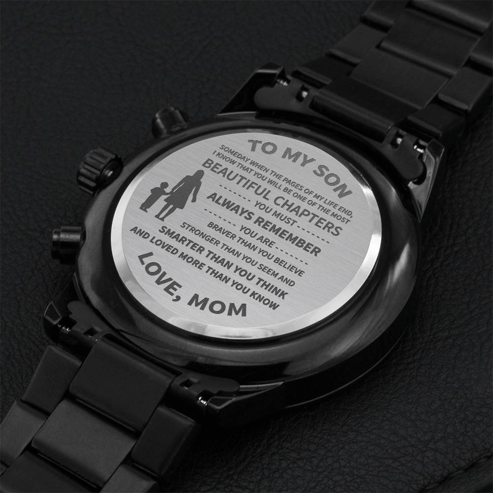 To My Son - Customize Watch Engraving Chronograph Watch