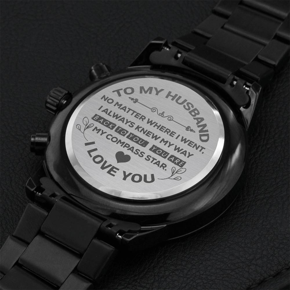 To My Husband 4 Engraving Chronograph Watch