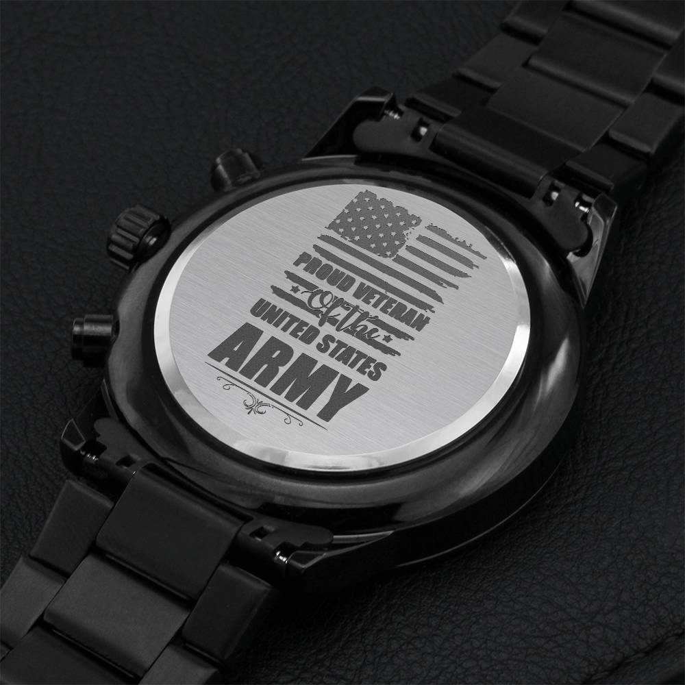 Proud Veteran Watch Engraving Chronograph Watch