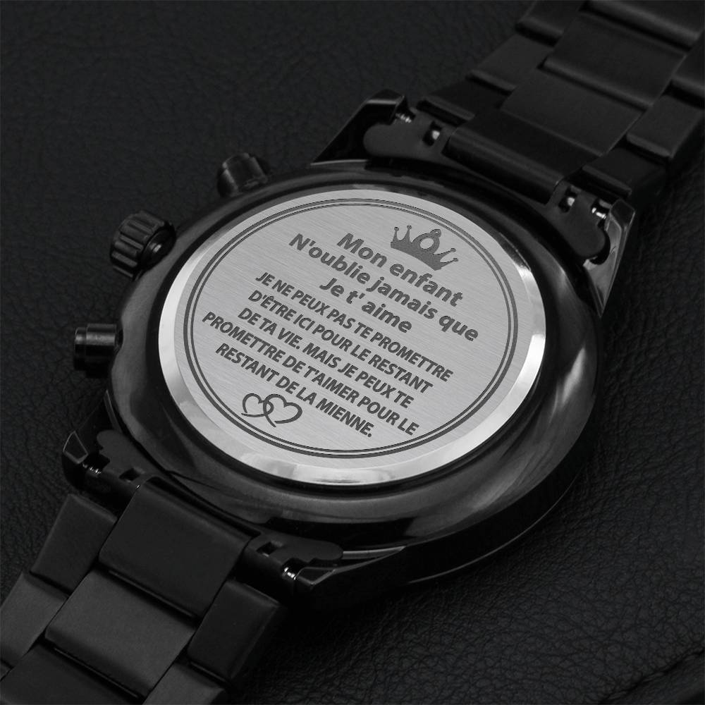 Montre Pour Mon Fils Engraving Chronograph Watch