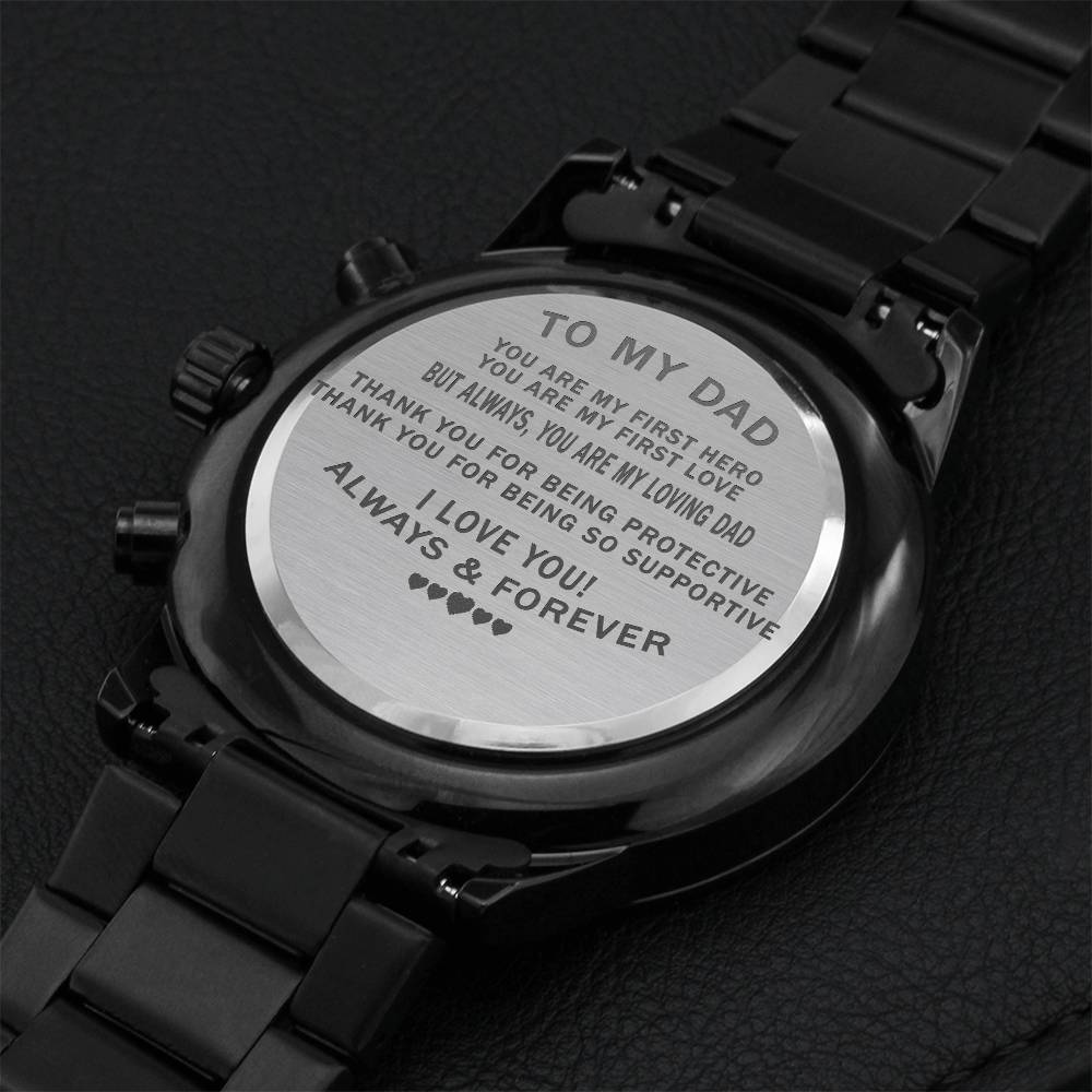 You Are My First Hero Watch Engraving Chronograph Watch