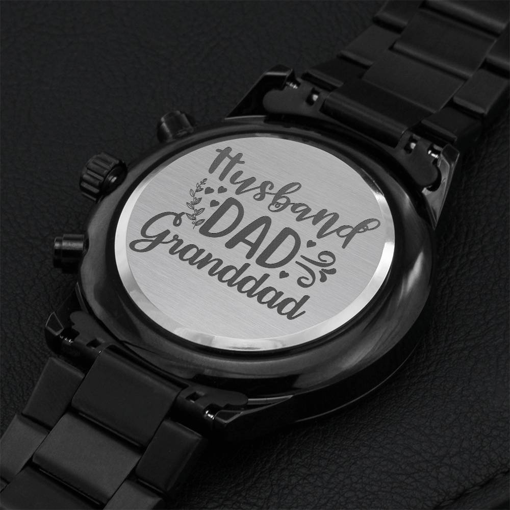 Husband - Dad - Granddad Engraving Chronograph Watch