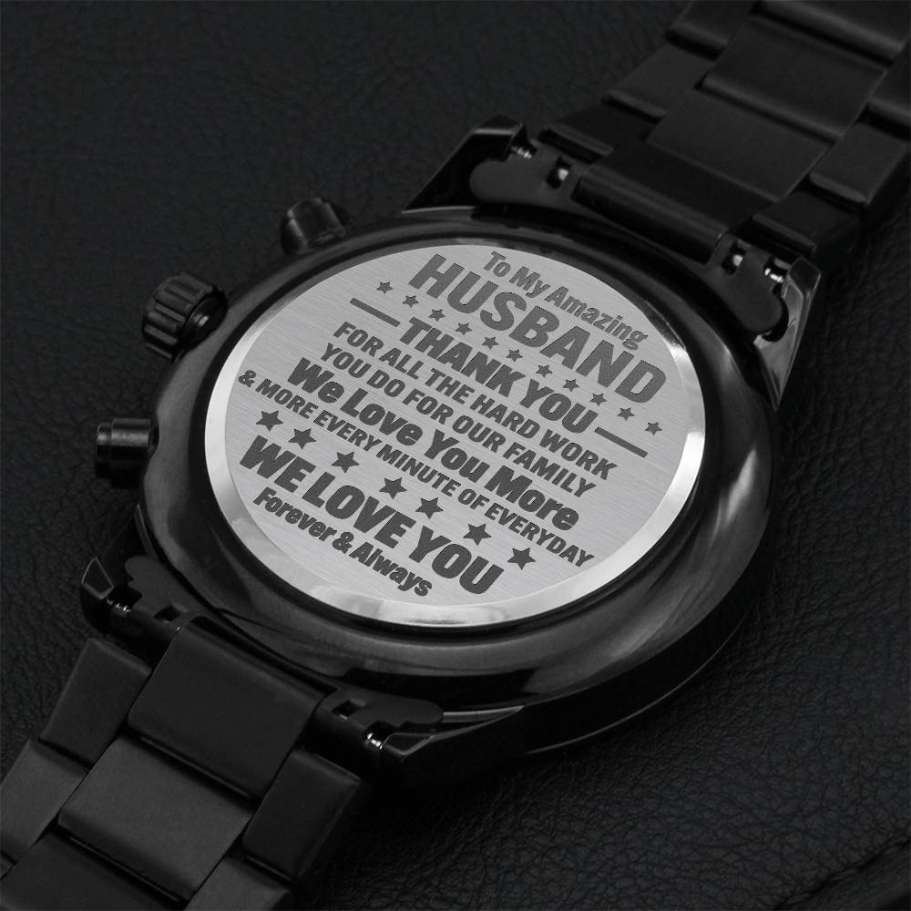 Thank You For All The Hard Work You Do For Our Family Engraving Chronograph Watch