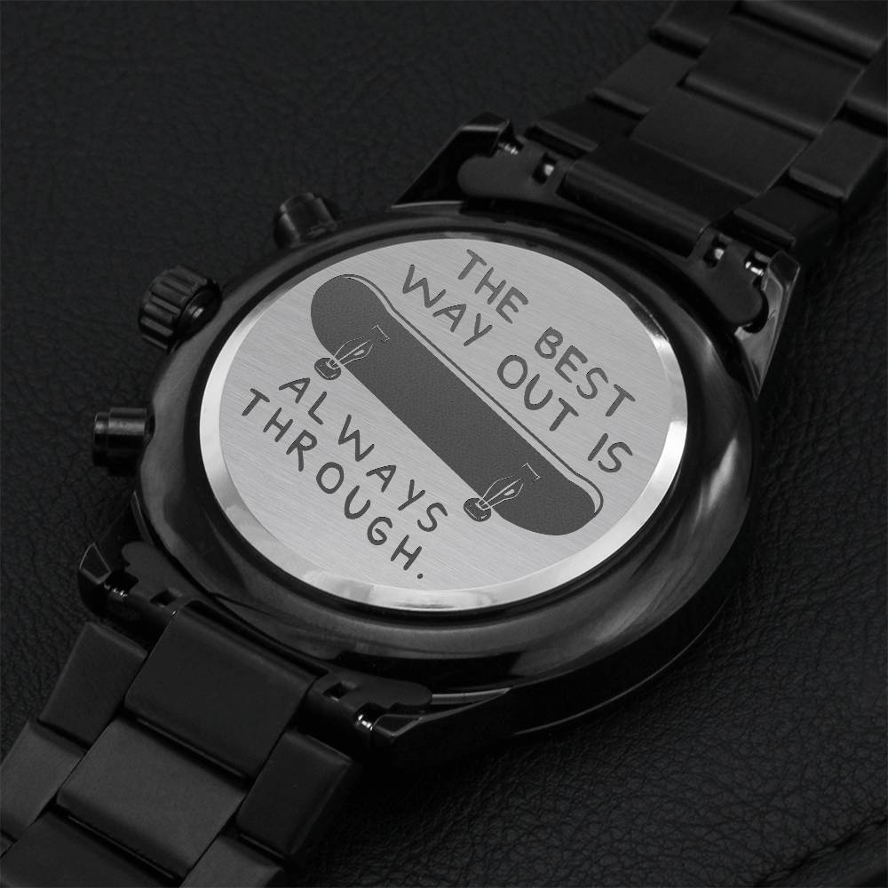 Best Way Out Engraving Chronograph Watch