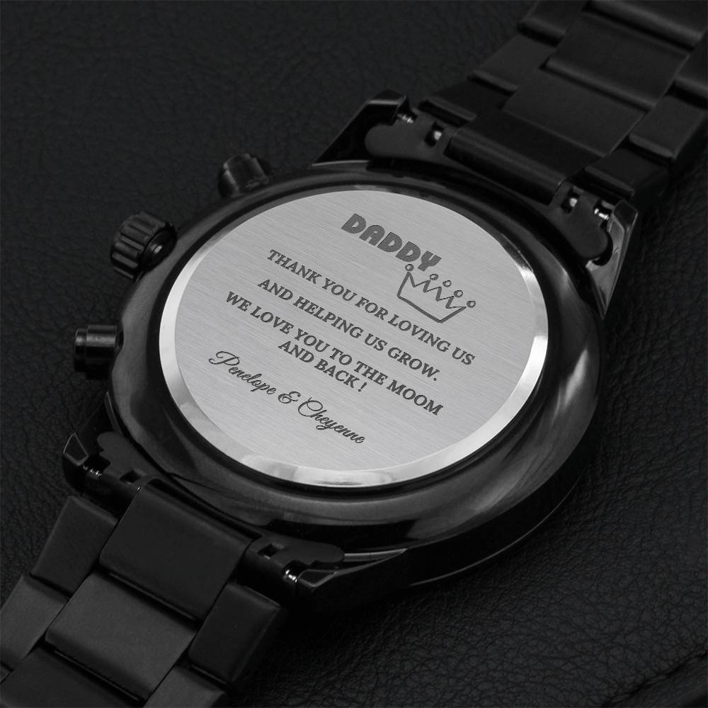 Gift For Dad Fathers Day Gift From Daughter • Customize Wallet For Dad • Engraved Leather Wallet • Sentimental Gift Engraving Chronograph Watch