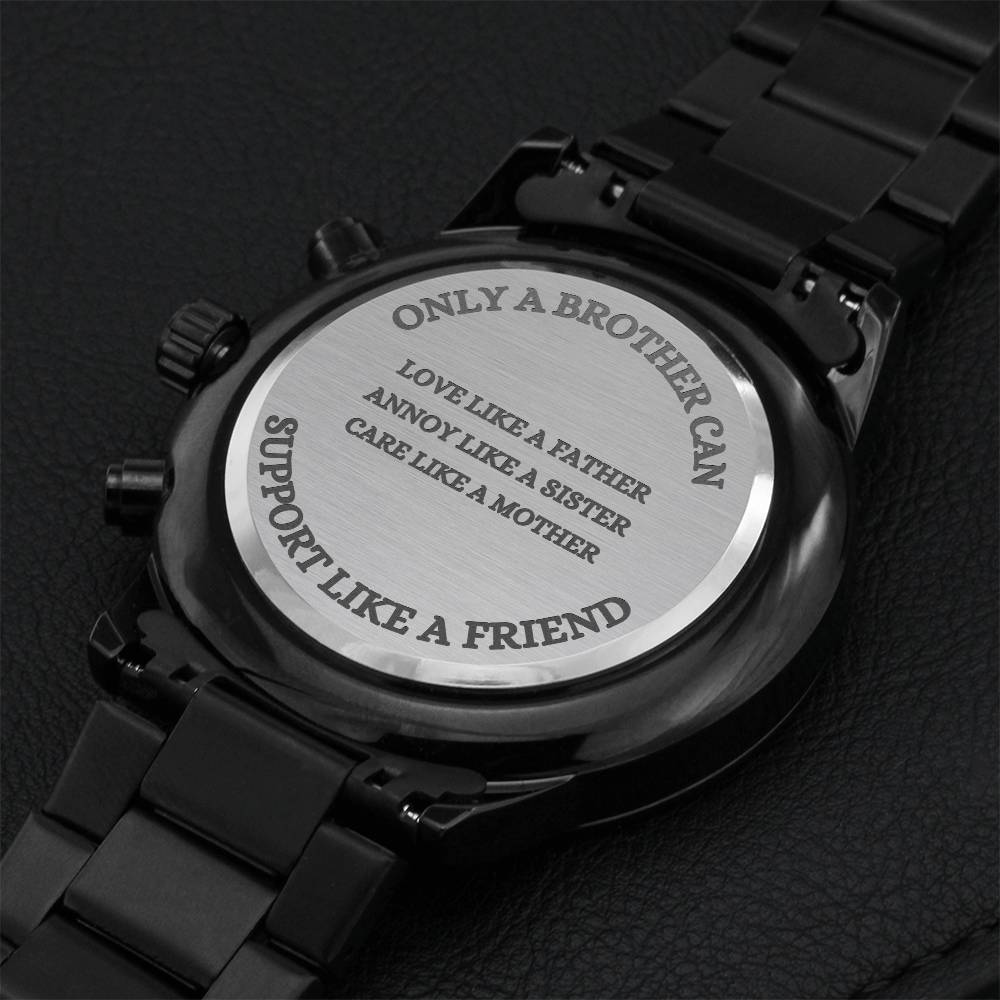 Engraved Watch Stainless Steel Customizable Gift For Brother Birthday Groomsmen Anniversary Engraving Chronograph Watch