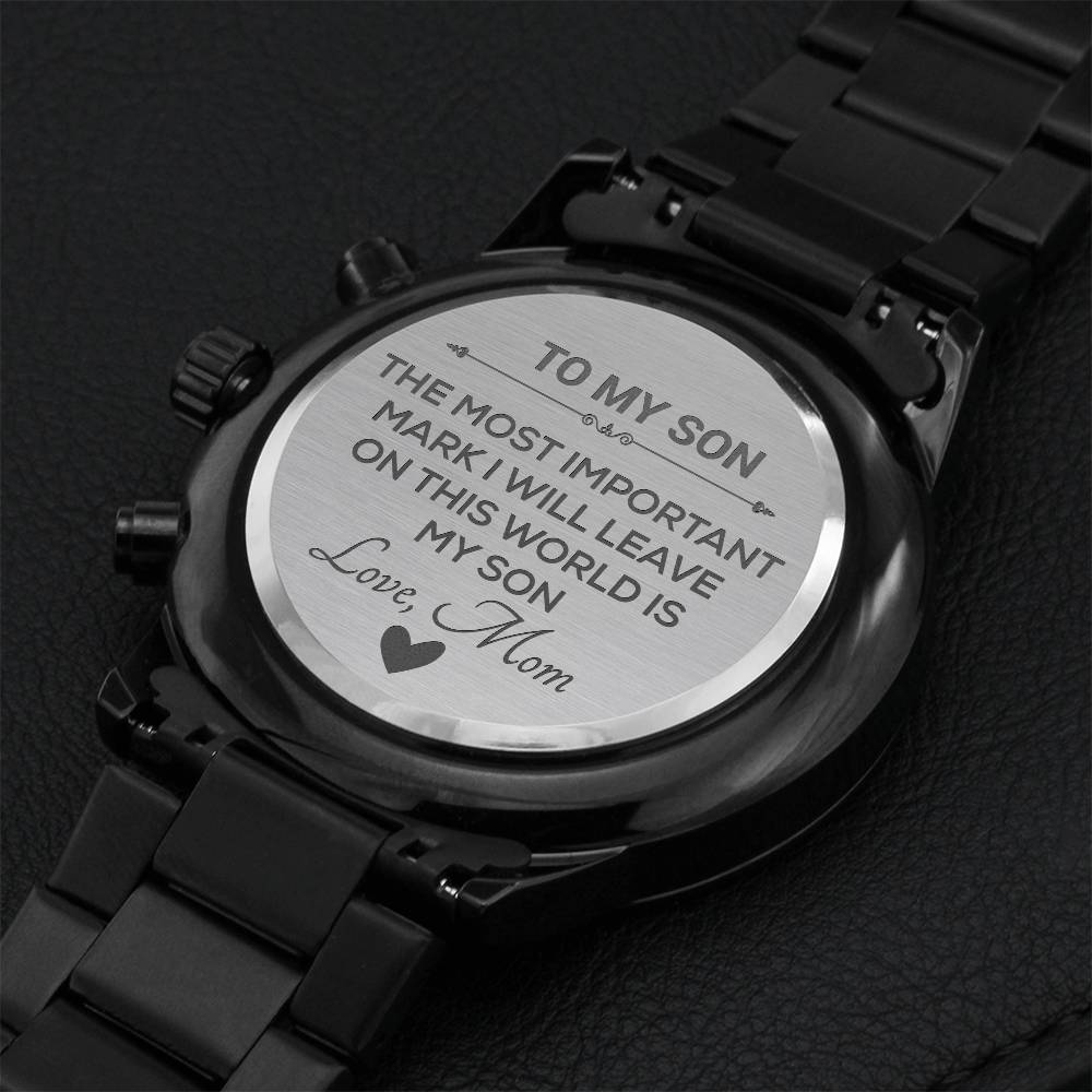 To My Son New Jewelry Product Engraving Chronograph Watch