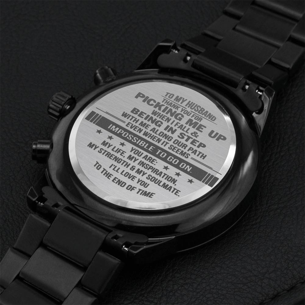 Gift For Husband - Being In Step With Me - Watch Engraving Chronograph Watch