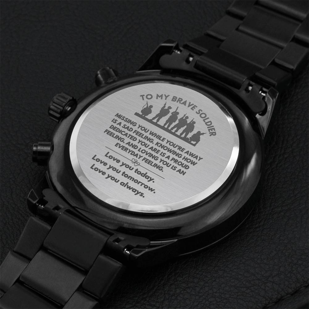 Brave Soldier Watch Engraving Chronograph Watch