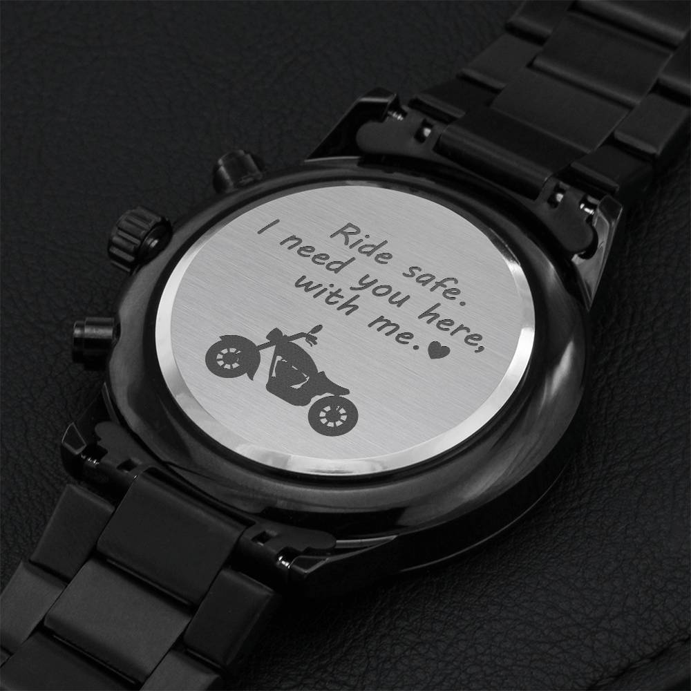 Motorcycle Dad Gift Engraving Chronograph Watch
