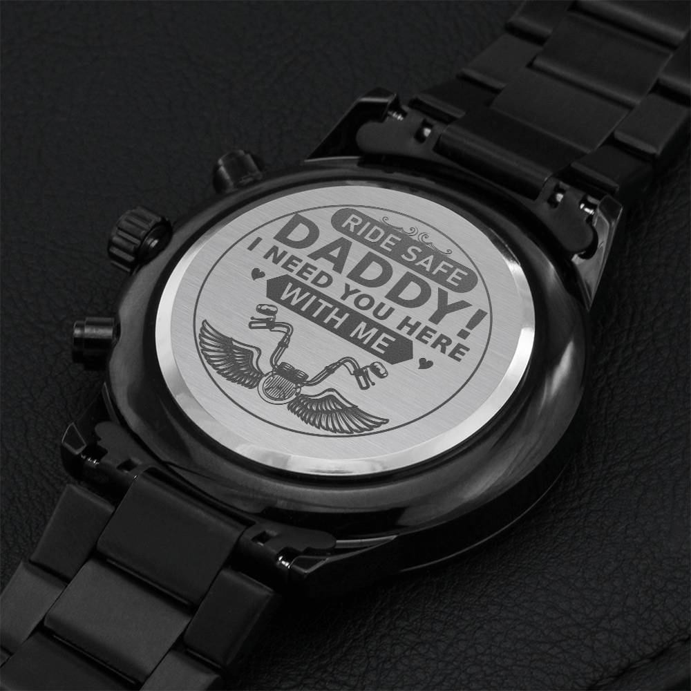 Ride Safe Daddy 1 Engraving Chronograph Watch