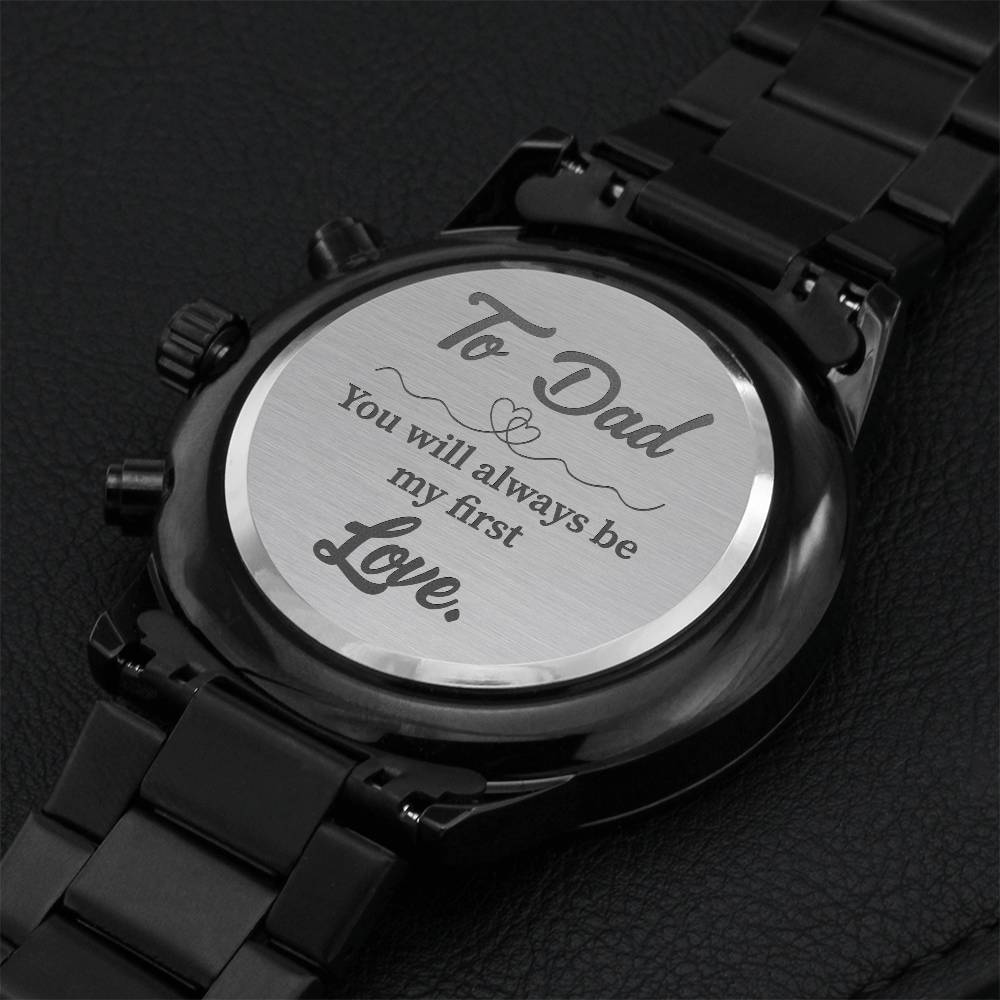 To Dad With Love Engraving Chronograph Watch