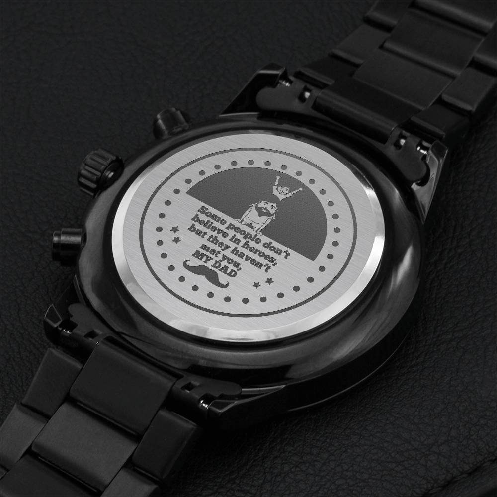 My Dad My Love Engraving Chronograph Watch