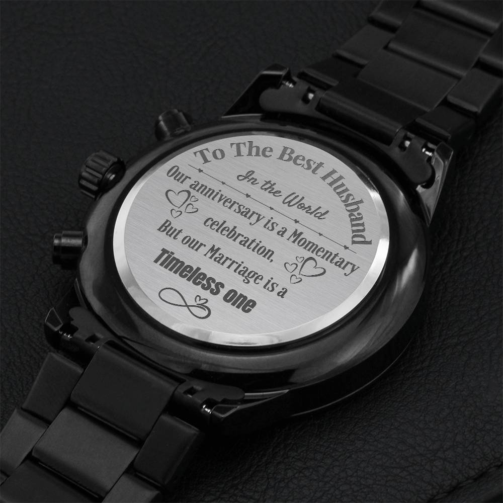 Timeless One- Engraved Watch For Husband Engraving Chronograph Watch