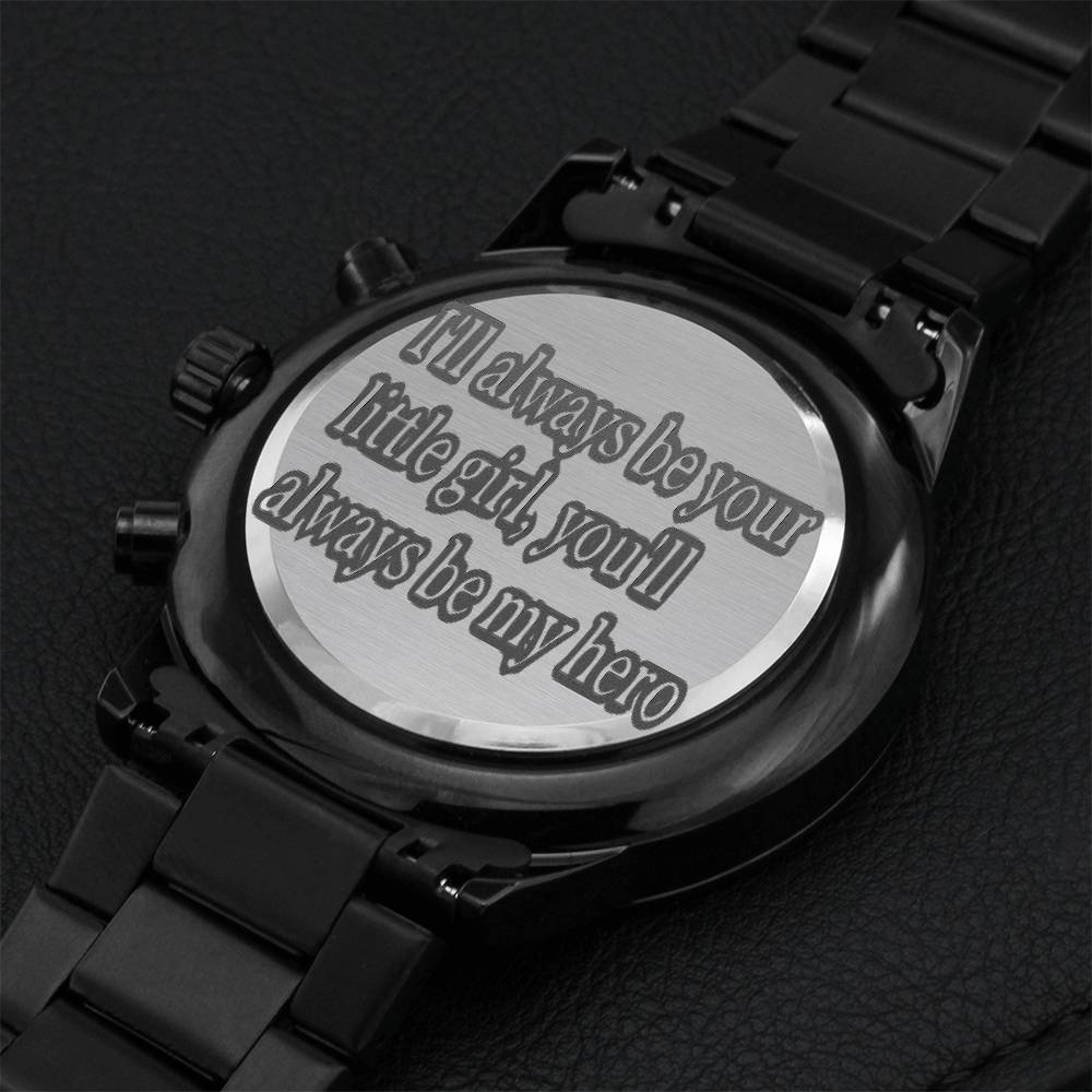 To My Father Engraving Chronograph Watch