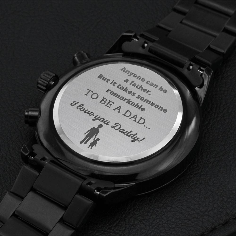 Father's Gift Engraved Message Watch Engraving Chronograph Watch