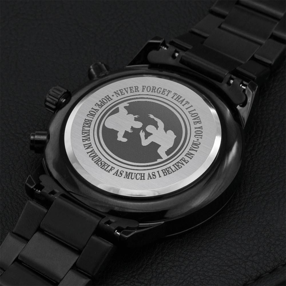 To My Wrestling Son 2 Engraving Chronograph Watch