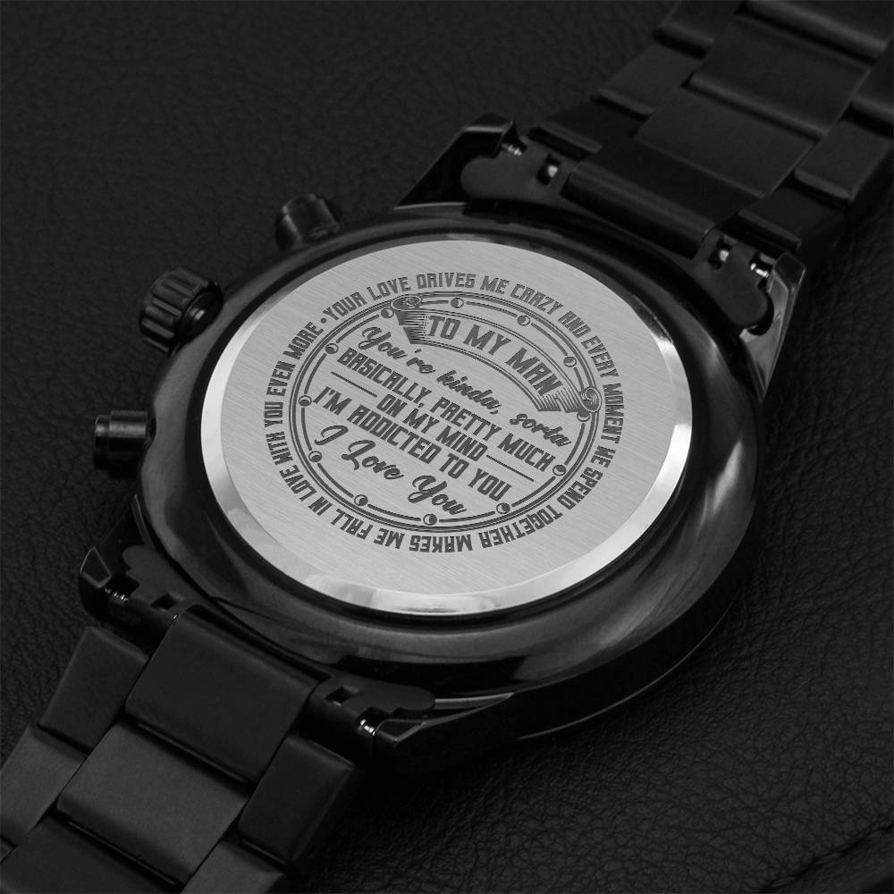 Your Love Drives Me Crazy Engraved Watch Engraving Chronograph Watch