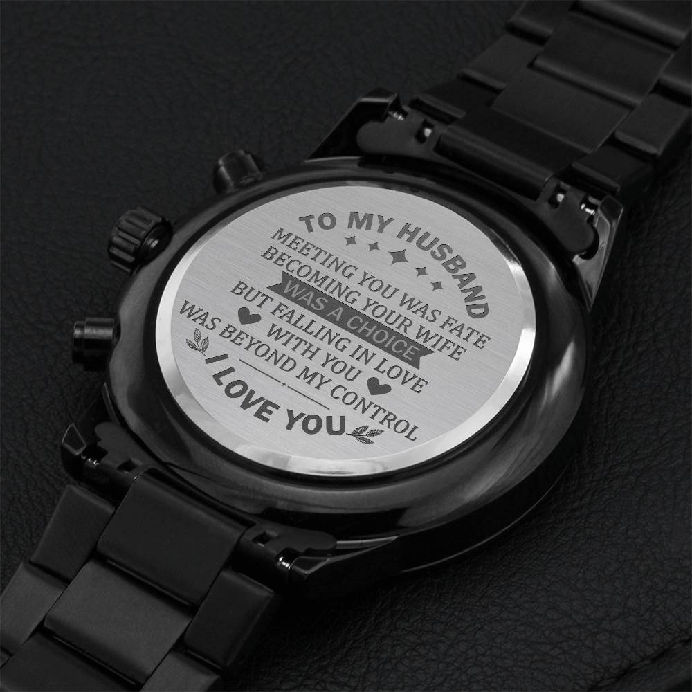 To My Husband 3 Engraving Chronograph Watch