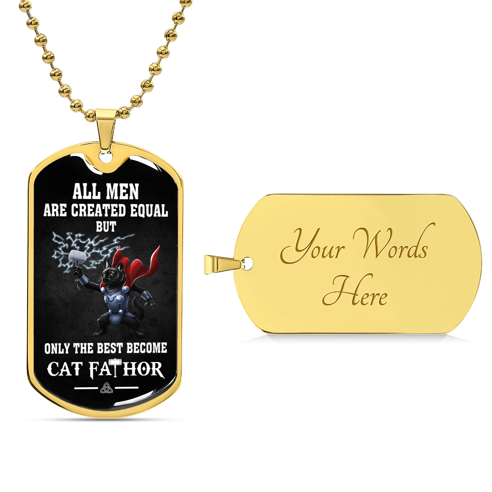 Cat Fathor Dogtag - Army Tag Necklace, Dog Tag Necklace