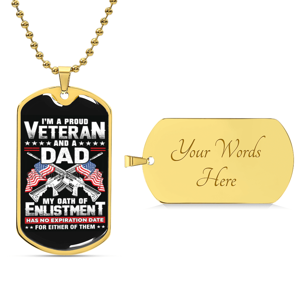 Veterans Dad Gift, Military Dog Tag, Engraved Necklace, Veteran Gift, Custom Dog Tags, Military Gift Ideas - Army Tag Necklace, Dog Tag Necklace