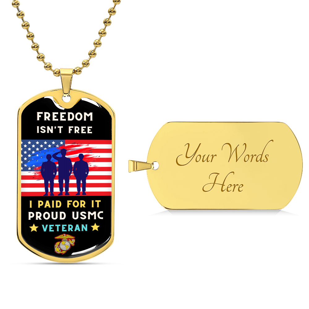 Marine Dog Tag - Army Tag Necklace, Dog Tag Necklace