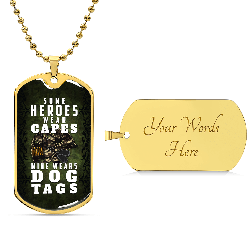 Police Wife Necklace - Some Heroes Wear Capes Mine Wears Dog Tag - Police Officer Girlfriend, Police Mom, Sheriff, Trooper - Army Tag Necklace, Dog Tag Necklace
