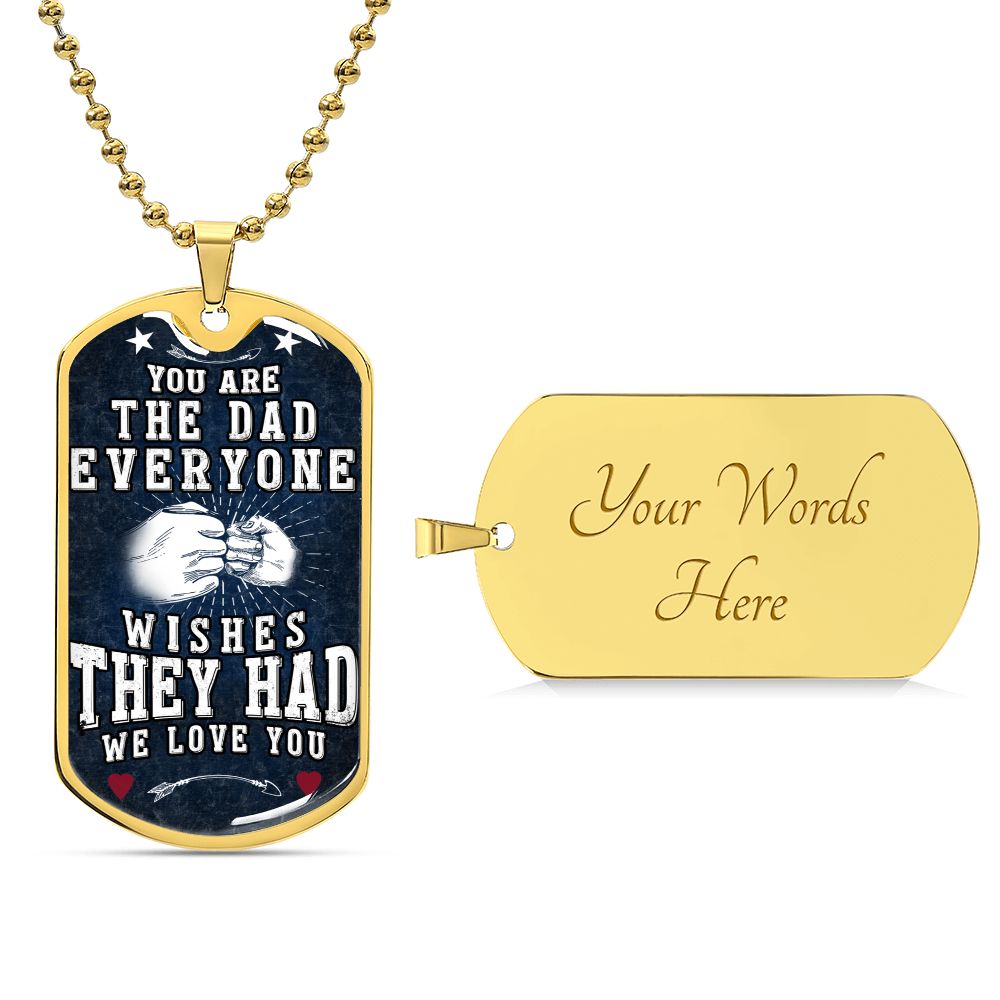To My Dad Necklace, to My Dad, Love You My Whole Life, Dad Gift, Dad Birthday Gift, Daughter to Dad Gift, Present for Dad - Army Tag Necklace, Dog Tag Necklace