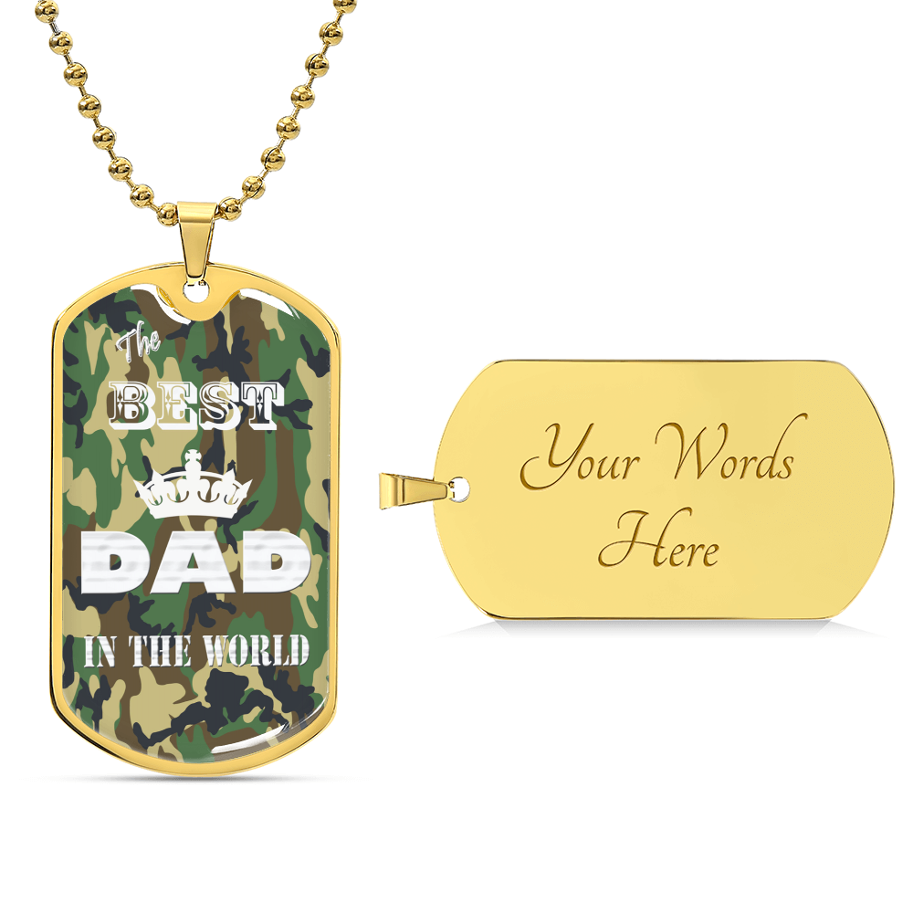 To My Best Dad In The World - Army Tag Necklace, Dog Tag Necklace