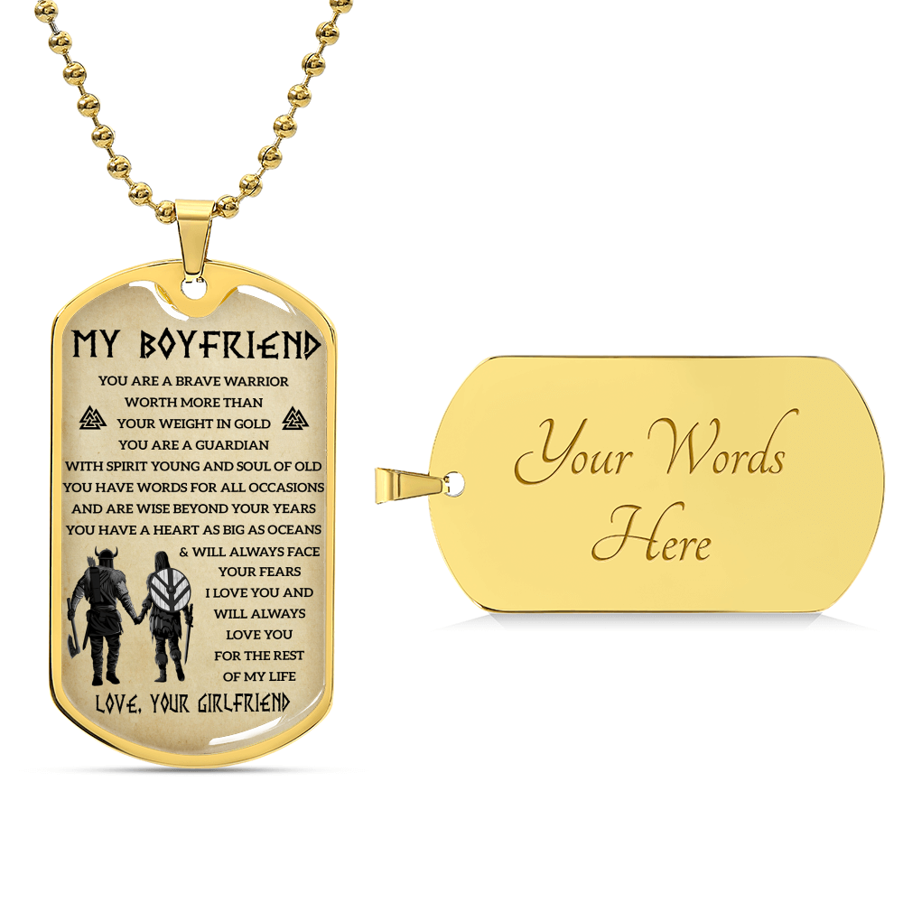 Viking Dogtag For Your Boyfriend - Army Tag Necklace, Dog Tag Necklace