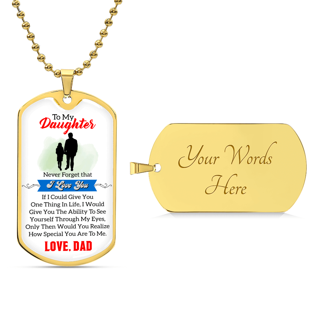 To My Daughter Dog Tag Necklace, Gift For Daughter From Mom And Dad, Daughter Gift From Parents, Daughter Gifts - Army Tag Necklace, Dog Tag Necklace
