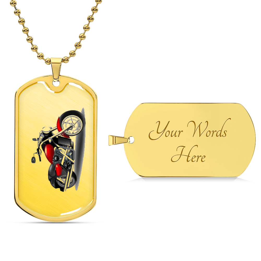 Motorcycle Necklace Dog Tag - Army Tag Necklace, Dog Tag Necklace