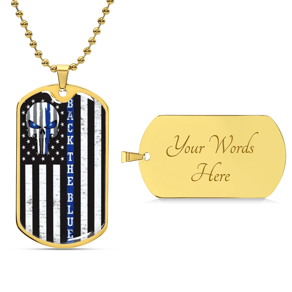 Support Blue Hero - Army Tag Necklace, Dog Tag Necklace