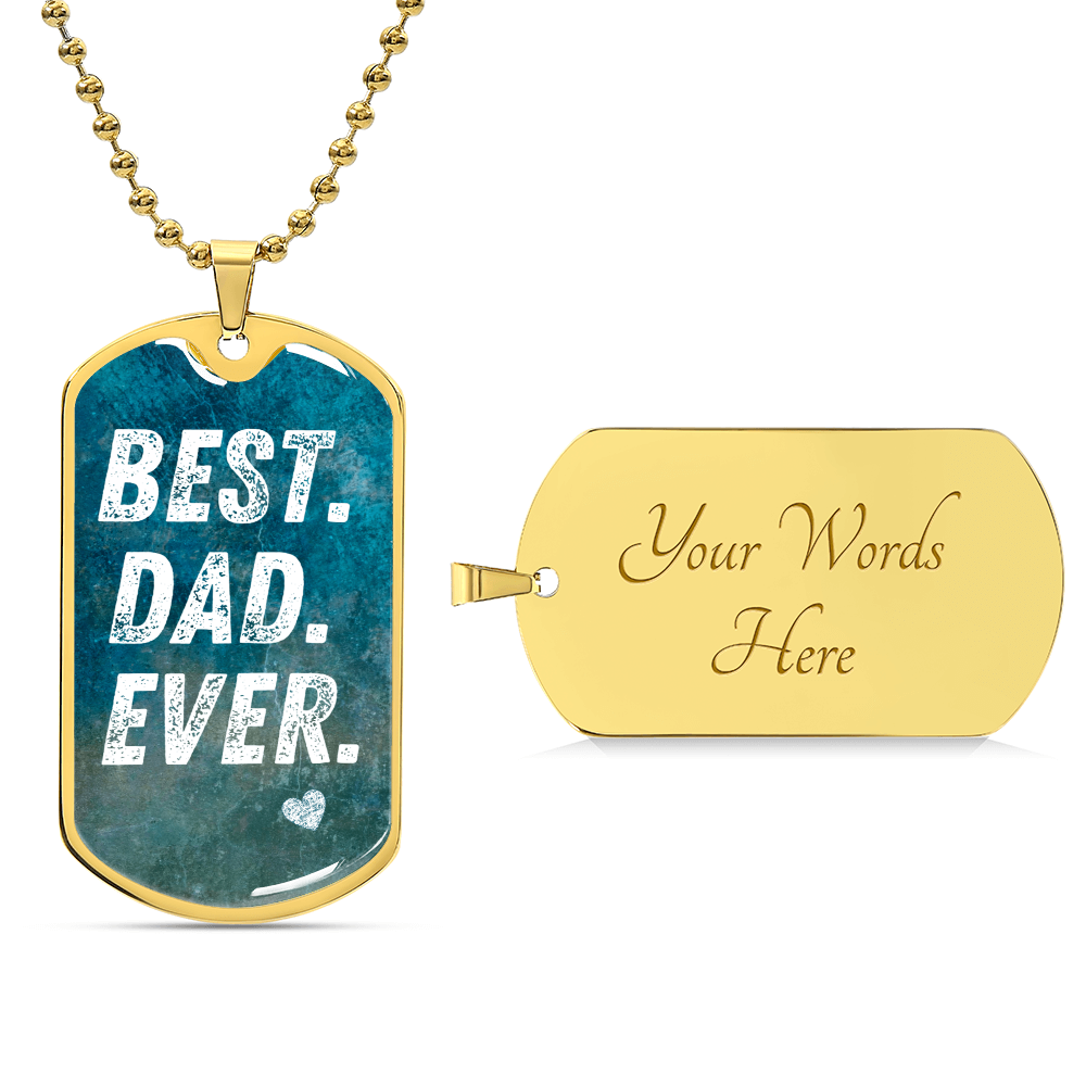 FATHERS DAY GIFT - Best Dad Ever - Dog Tag - Hand Stamped Personalized Dog Tag, Custom Dad - Army Tag Necklace, Dog Tag Necklace