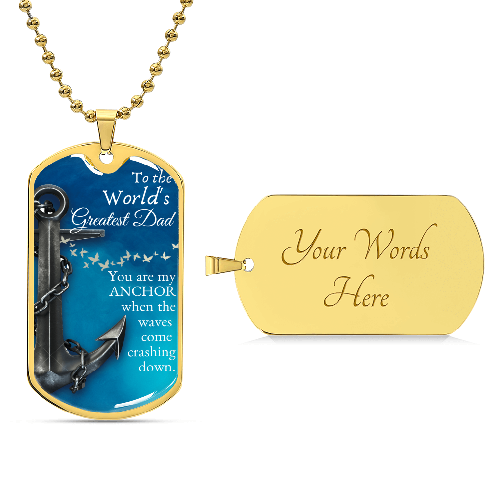 To The World's Greatest Dad - Army Tag Necklace, Dog Tag Necklace