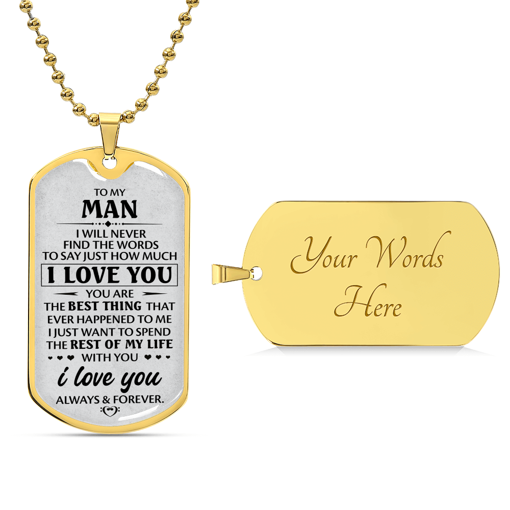 Gift For Your Man - I Love You - Dog Tag - Army Tag Necklace, Dog Tag Necklace