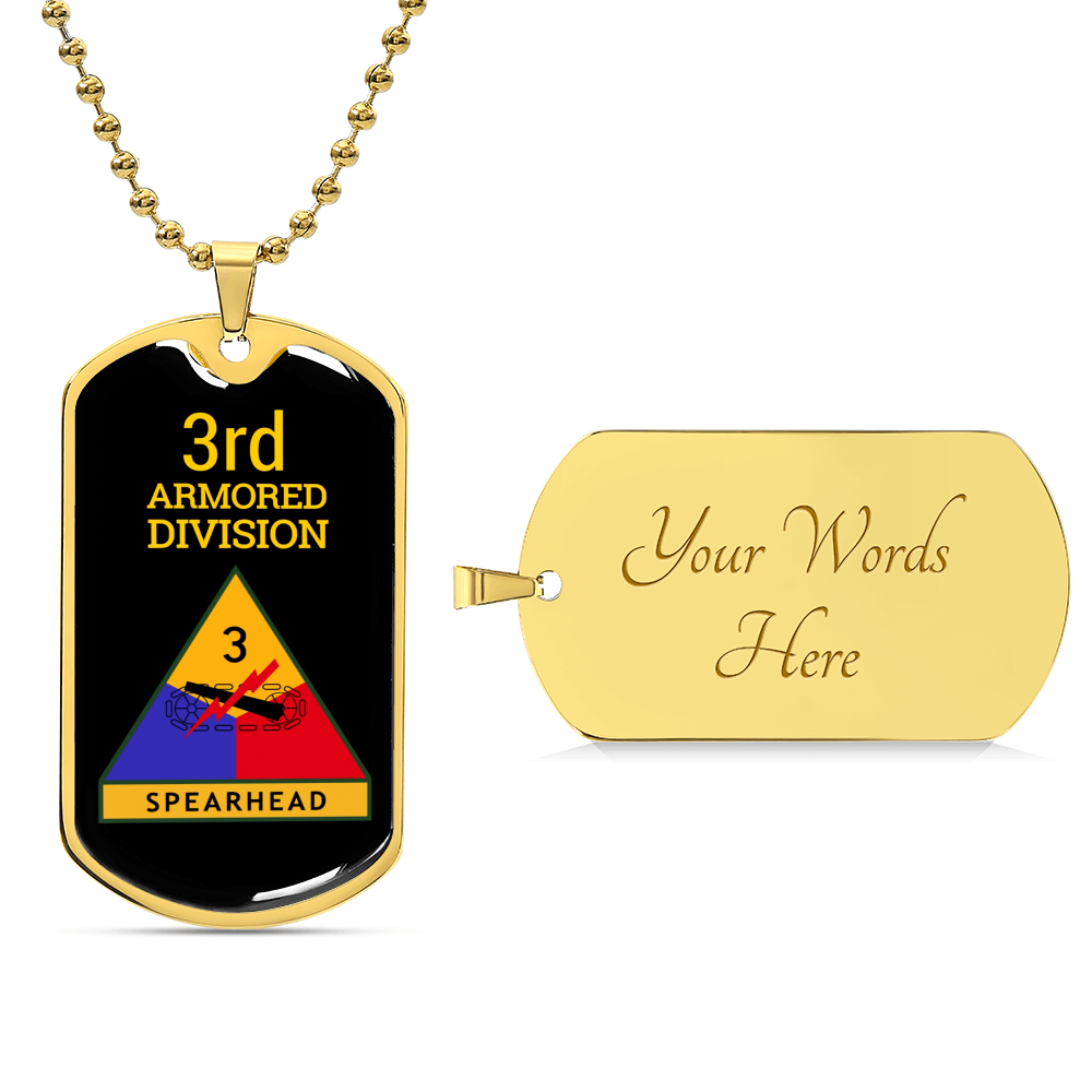 Gorgeous Dog Tag For 3Rd Armored Division - Army Tag Necklace, Dog Tag Necklace