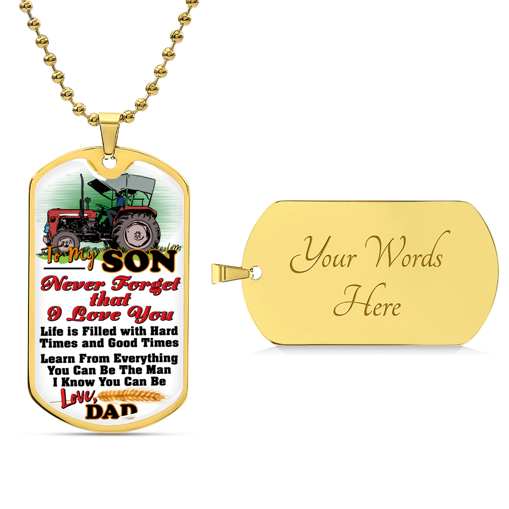 Farmer's Son - Premium Dog Tag - Army Tag Necklace, Dog Tag Necklace