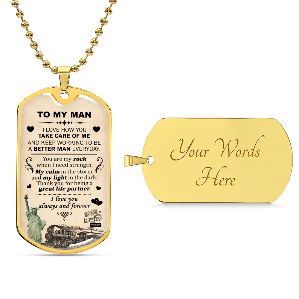 Gift For Your Man - Take Care Of Me - Dog Tag - Army Tag Necklace, Dog Tag Necklace