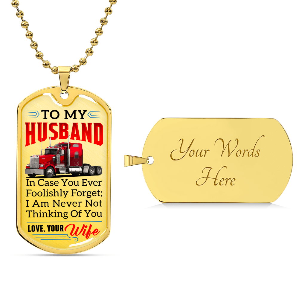 Gift For Trucker - Premium Dog Tag - Army Tag Necklace, Dog Tag Necklace